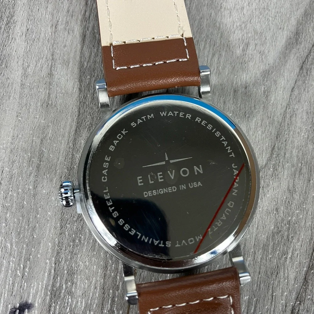 Elevon Von Braun Leather-Band Watch w/Date - ELE112-1 RARE‎